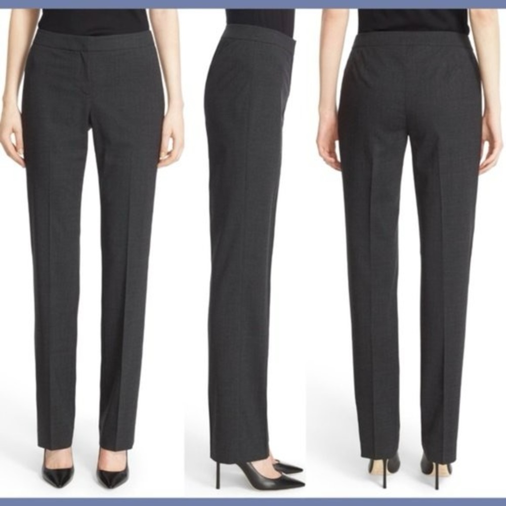 NWT Lafayette 148 New York Smoke Gray Pants Size 16